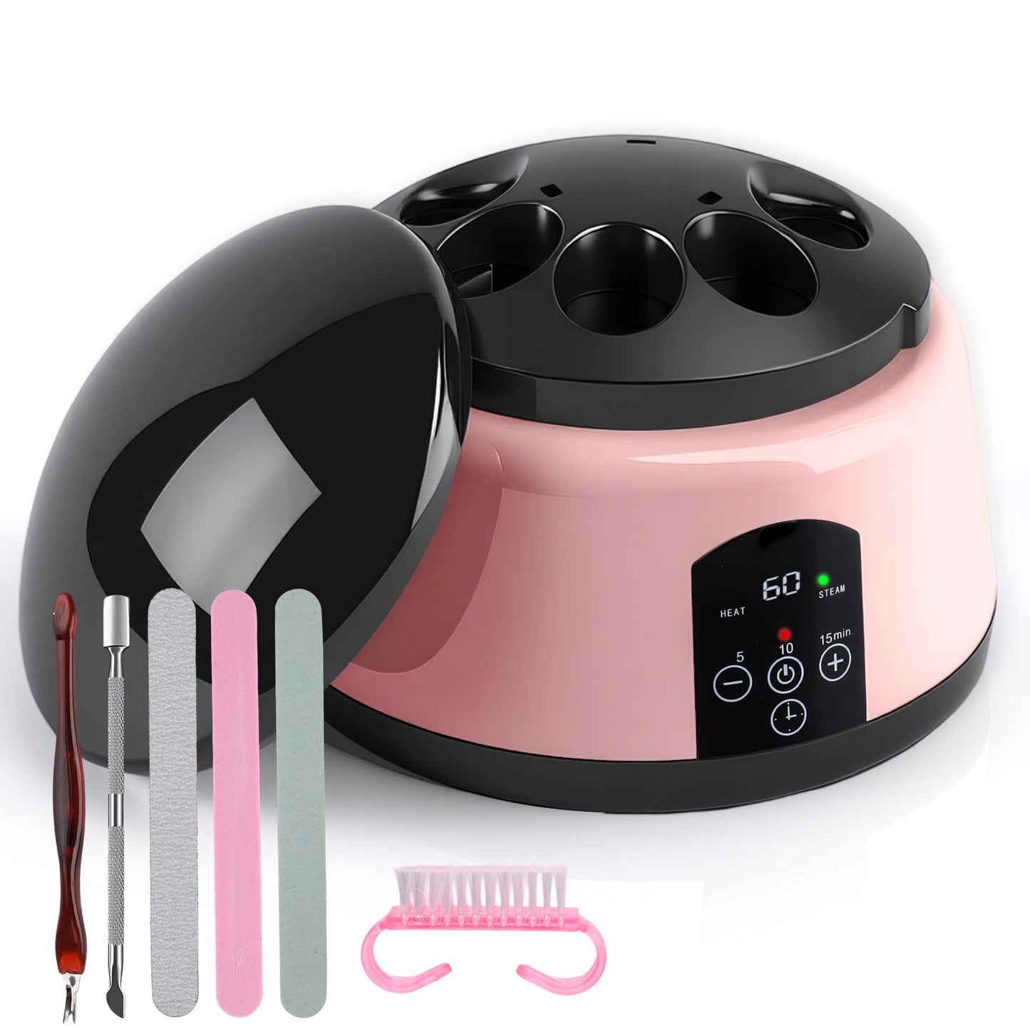 ANGNYA Electric Nail Soaking Bowl, Adjustable Temperature Gel Nail Polish Remover Machine Automatic Quick Remove Gel Steam Soak