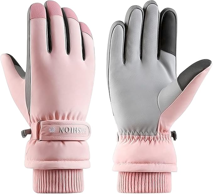 Andiker Women Winter Ski Gloves, Waterproof Touchscreen Snowboard Gloves, Windproof Warm Snow Glove for Skiing Running and...