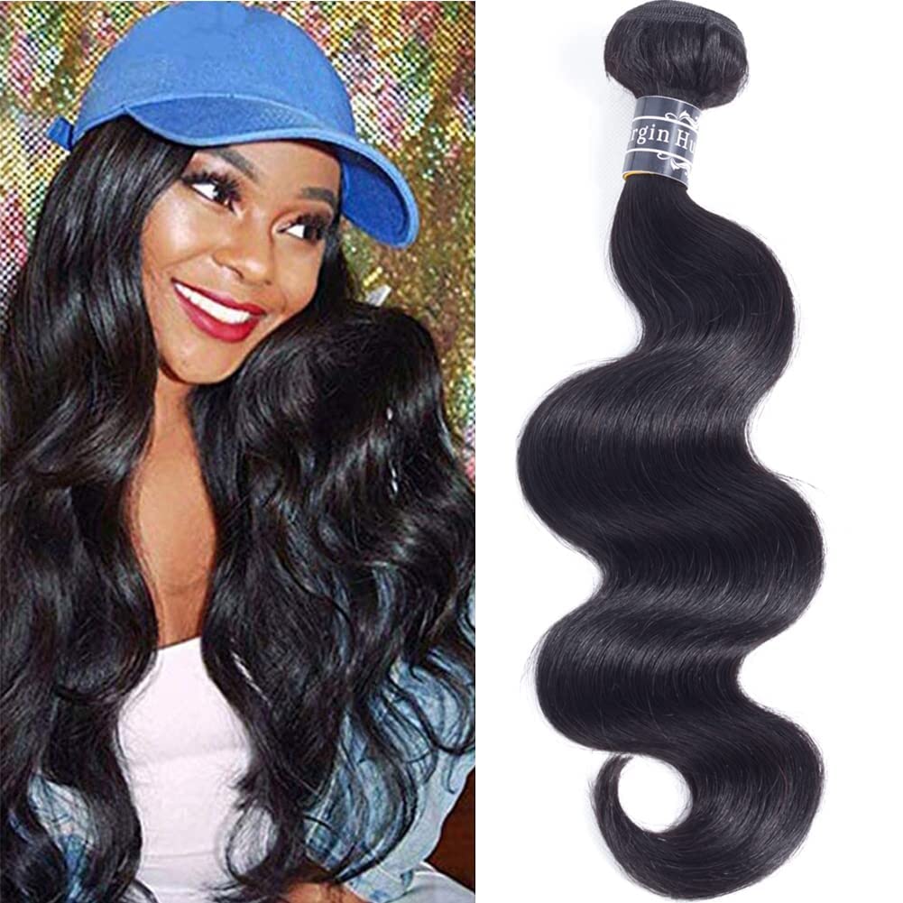 Amella Hair 8A Brazilian Virgin Hair Body Wave 1 Bundles 100% Unprocessed Brazilian Body Wave Remy Human Hair Extensions (18inch