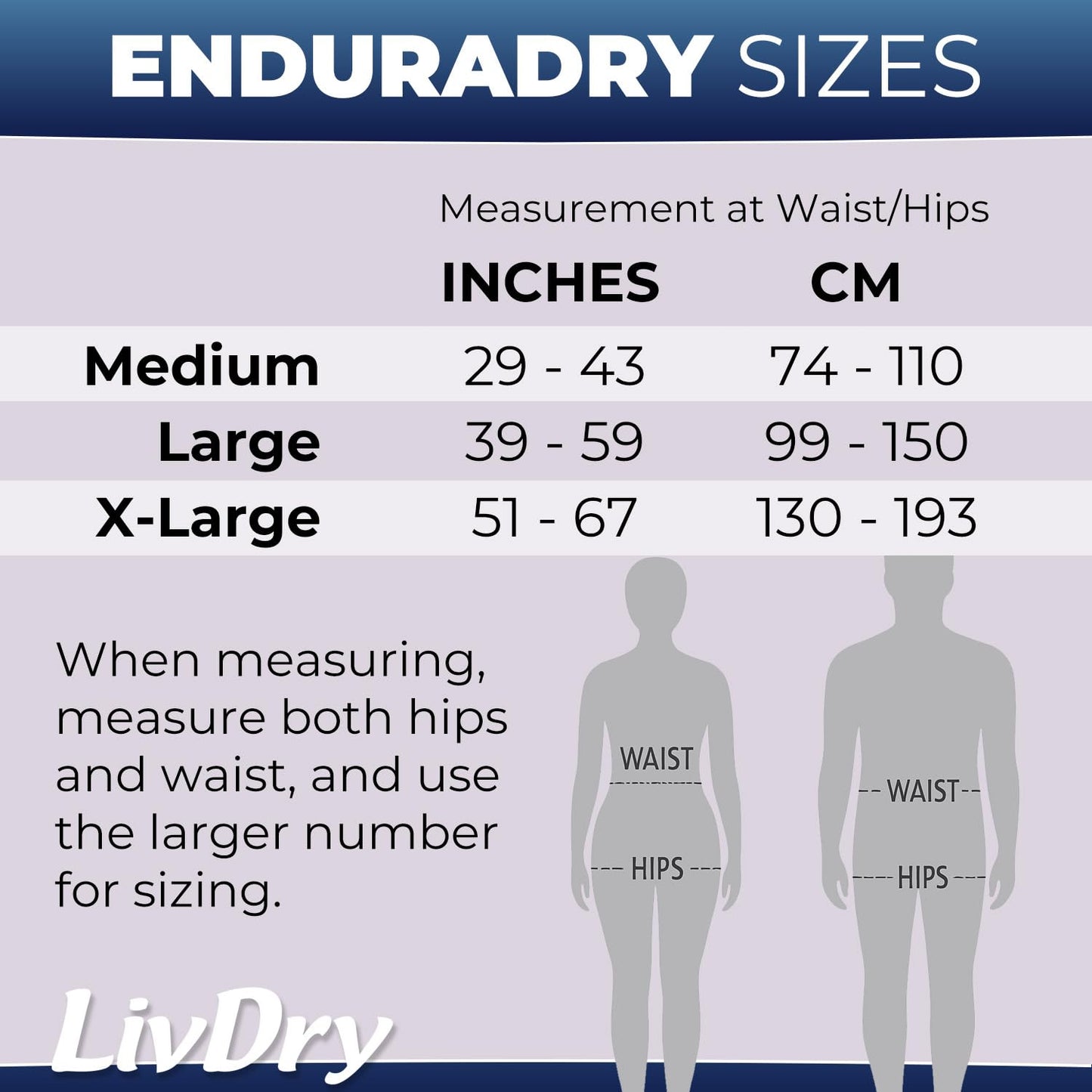 LivDry EnduraDry Max Adult Diapers with Tabs, Up to 12-Hours, Super Absorbent Incontinence Underwear, Leak Protection Briefs, Large, 16-Pack