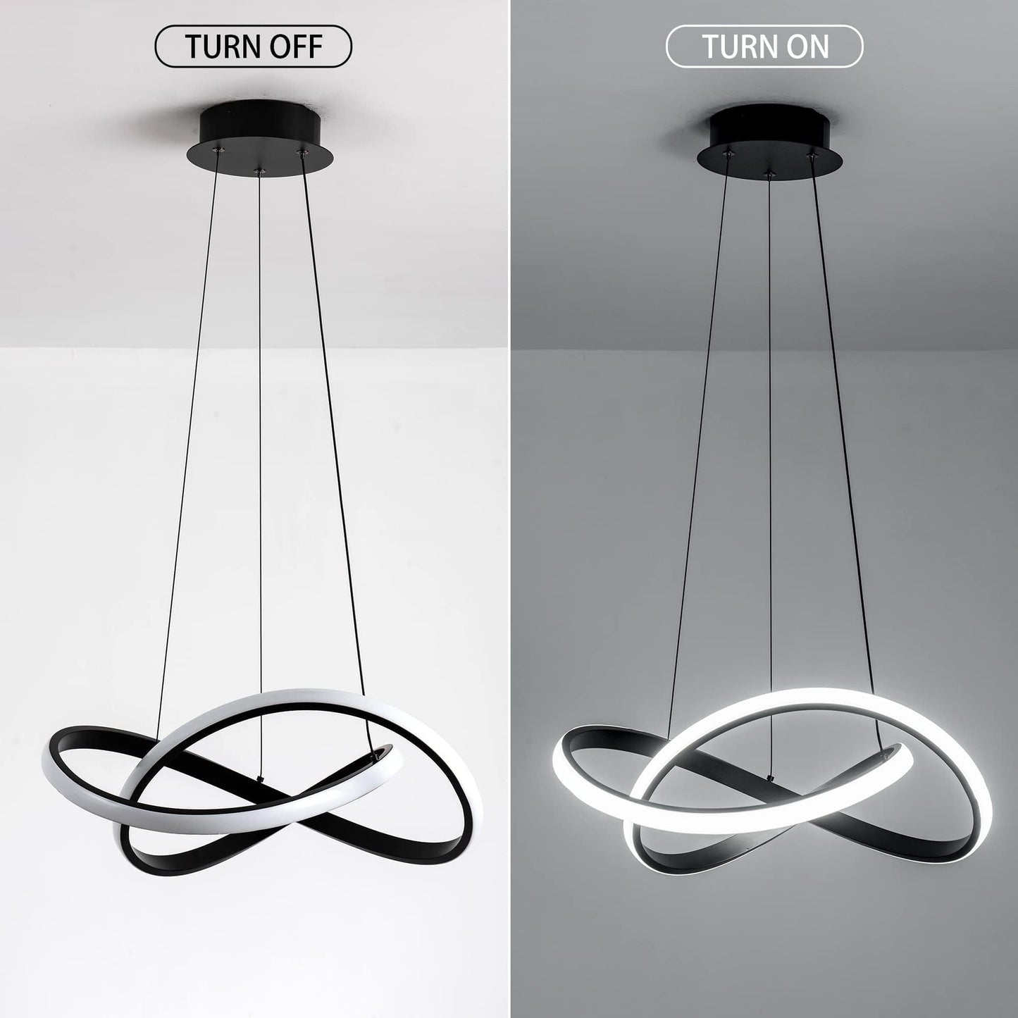 Mayna Modern Chandelier With Remote Control  Dimmable Led Pendant Light Fixtures With 3 Color Temperature  Height Adjustable Kitchen Island Lighting For Dining Room Kitchen Entryway  Black 19.7 Inch