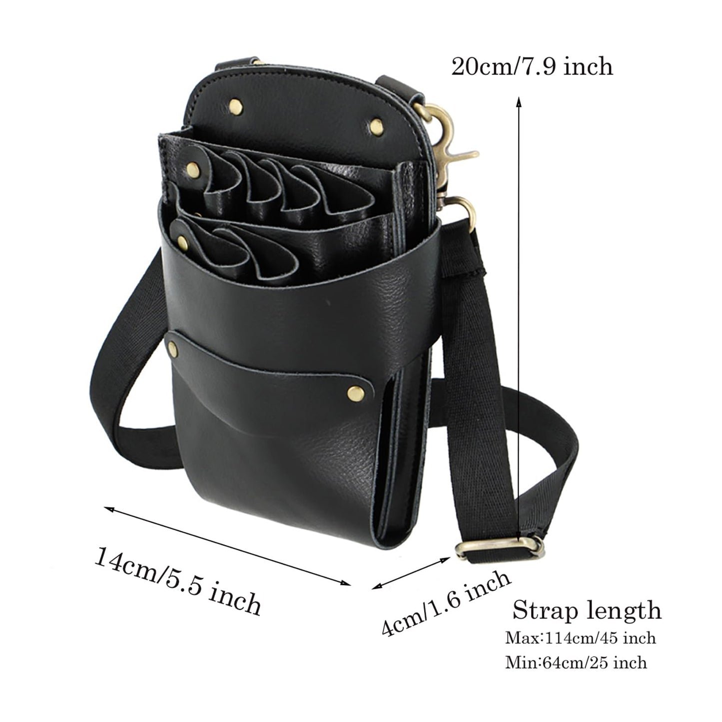 Hairdresser Scissors Bag, Leather Salon Barber Hairdressing Scissor Shears Holster Hair Stylist Tools Bag with Waist Shoulder Be
