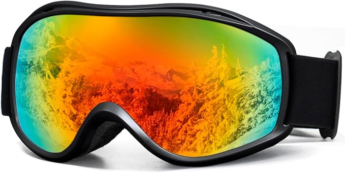 SPOSUNE OTG Ski Goggles Men Women, Over Glasses Anti Fog Snowboard Goggles, UV Protection Snow Goggles for Adult & Youth