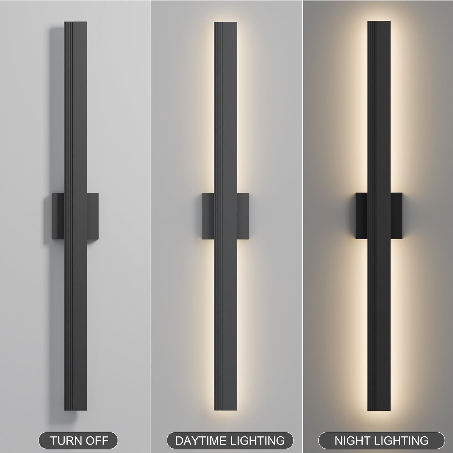 Lamqee 39.4 In Aluminum Long Outdoor Wall Light  3000K 2500Lm Integrated Led Waterproof Ip65  Linear Modern Exterior Lighting Fixtures Wall Mount Outside Sconce For House Porch Patio Garage Front Door