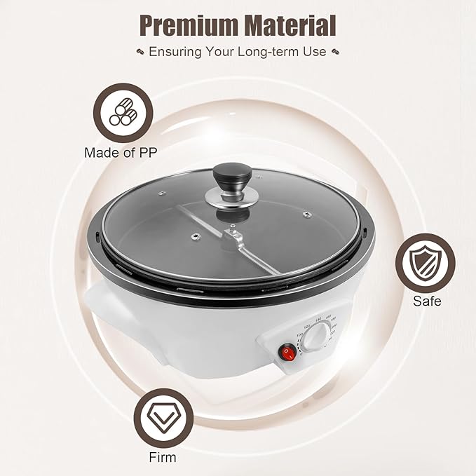 Home Coffee Roaster Machine, 1.1lbs Capacity with 0-240°C Digital Temperature Control – Easy to Use & Clean – Great for Coffee Beans, Peanuts, Nuts, and Popcorn