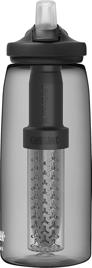 CamelBak eddy+ Water Filter Water Bottle by LifeStraw Integrated 2-Stage Filter Straw - For Hiking, Backpacking, Travel, and Emergency Preparedness