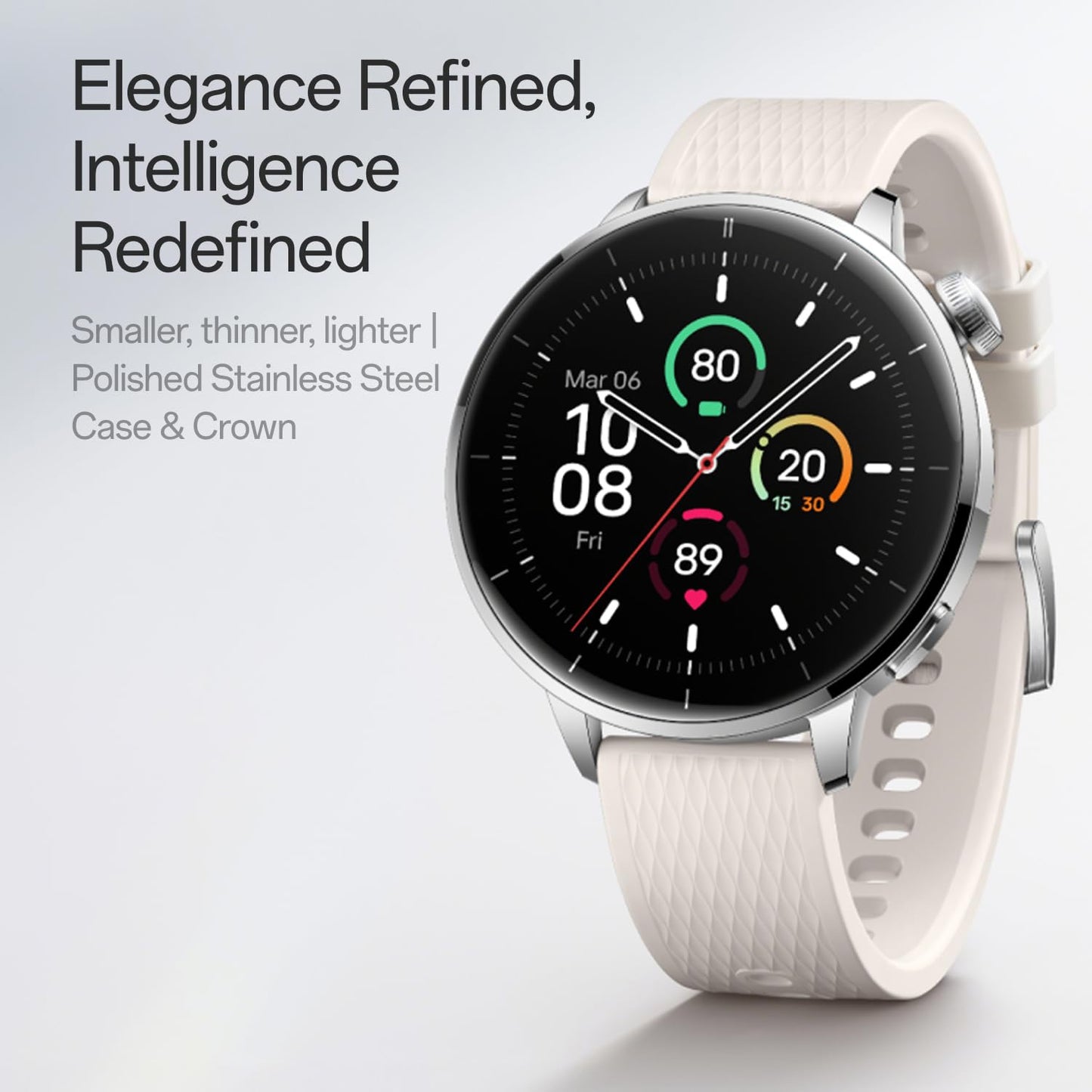 Oneplus Watch 3 43Mm Silver Steel, 1.32-Inch Round Display, Silver Steel, Wearos, 32Gb Storage, Sleep Tracking, 345Mah Battery,