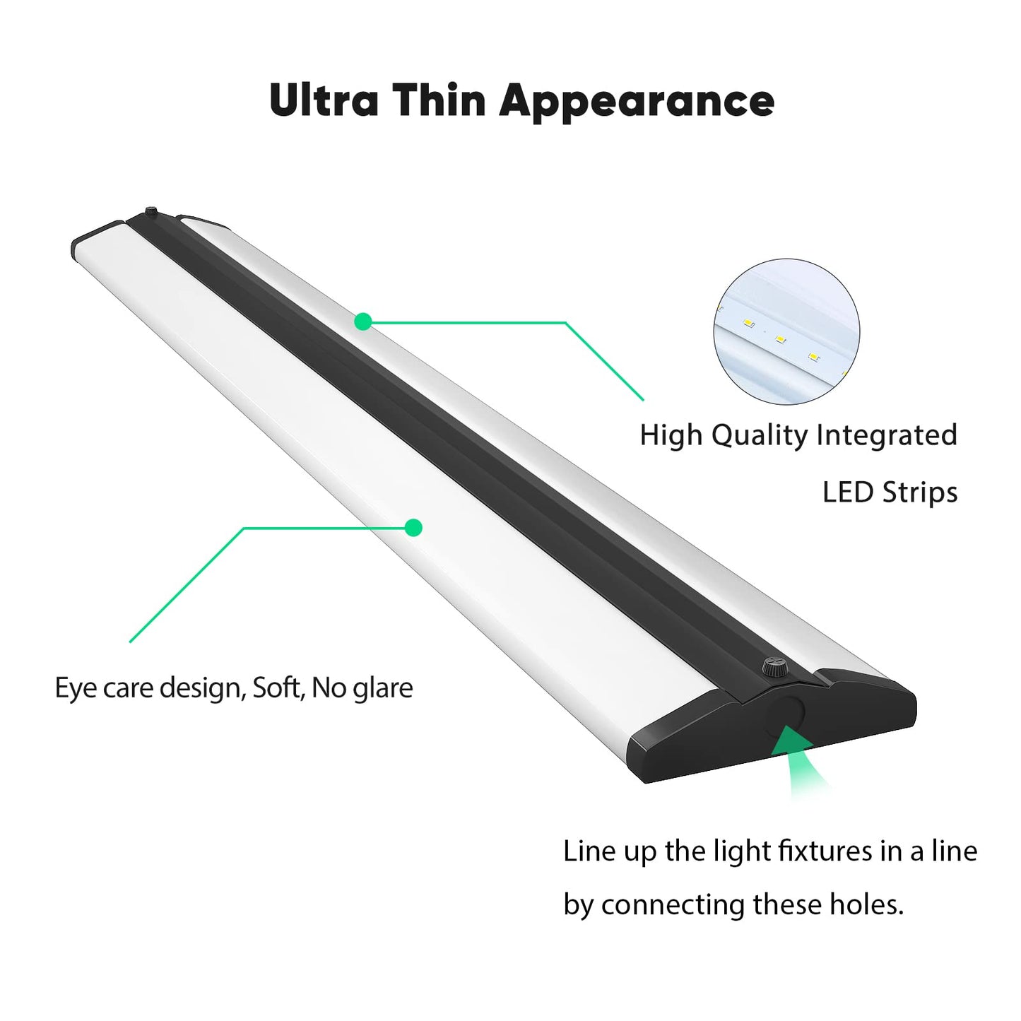 FAITHSAIL 8FT LED Shop Light, 110W LED Wraparound Ultra Slim Strip Lights, 12600 Lumens, 5000k Garage Lighting, 8 Foot LED Strip Light for Office, Workshop, Fluorescent Version Replacement, 2 Pack