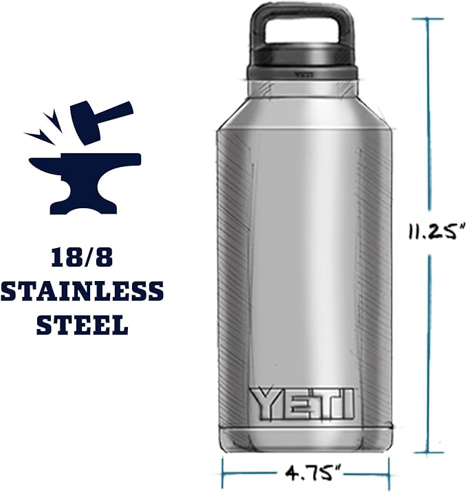 YETI Rambler 64 oz Bottle, Vacuum Insulated, Leakproof, Stainless Steel with Chug Cap, Wetlands Camo