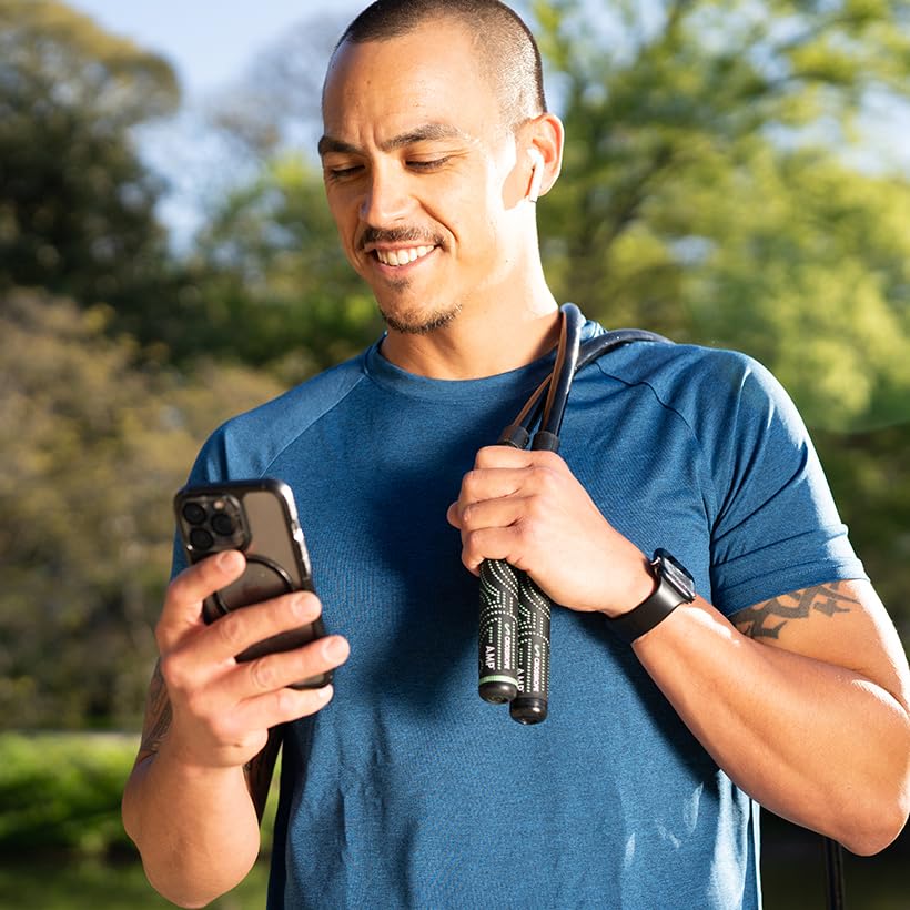 Crossrope AMP Smart Jump Rope Handles - Bluetooth- Connected Handle - Compatible with Crossrope Jump Ropes - Fitness Train...