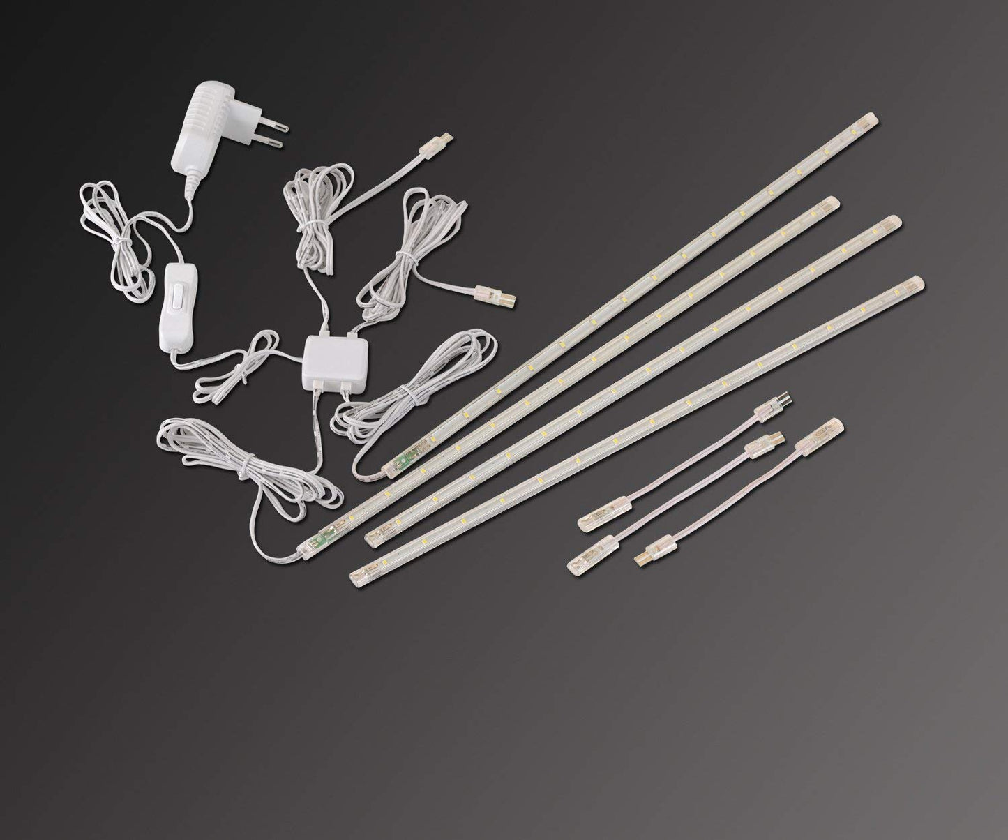Cefrank LED Display Light Bar Kit - 4x 16in Linkable Strip Lights - Cool White 6000K - Plastic - Model H9-135W