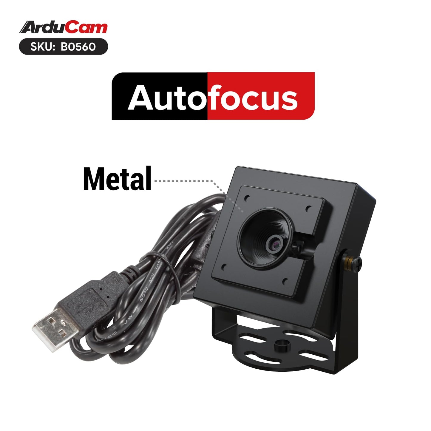 Arducam 4K USB Camera Module, AutoFocus HDR Lightburn Camera for Windows, Linux