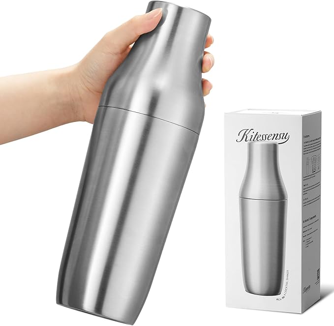 Kitessensu Hybrid Cocktail Shaker | Vacuum Insulated Stainless Steel Martini Shaker with Double Wall Martini Cup | Integra...