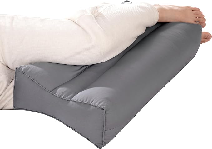 HOMBYS Knee Pillow for Side Sleepers with Groove, Down Alternative Between Leg Pillow for Sleeping,Under Knee Pillow for Sleeping on Back,Spine Alignment, Lower Back Pain Relief, Machine Washable