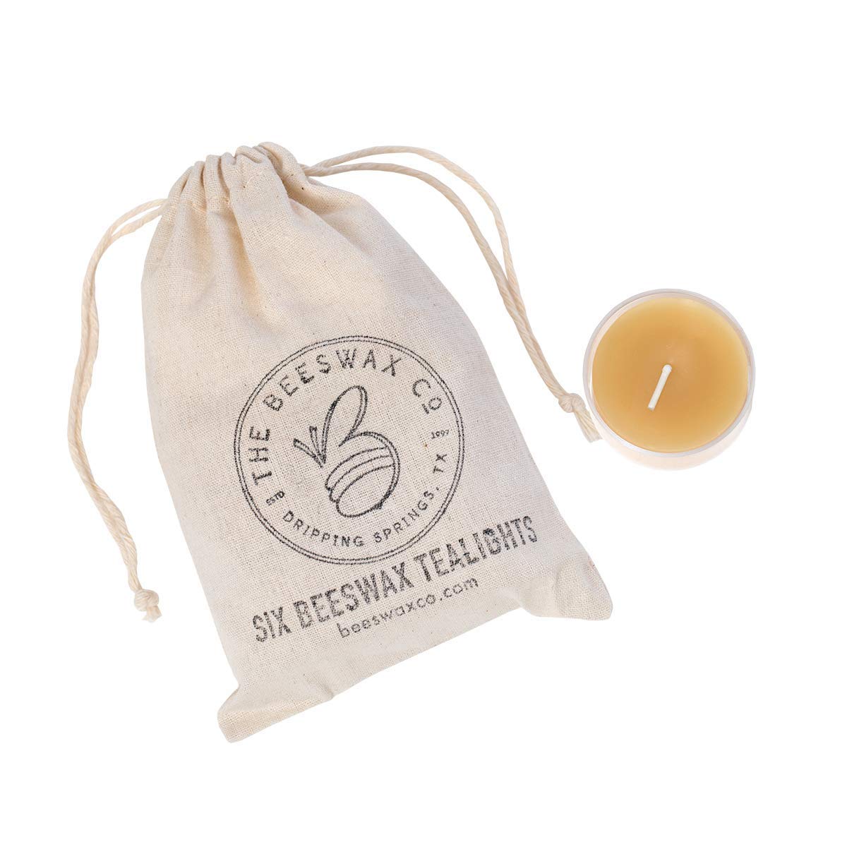 B The Beeswax Co Tea Light Candles - Natural Honey Scented - Set of 6 - Eco-Friendly Beeswax - Model WCTL6
