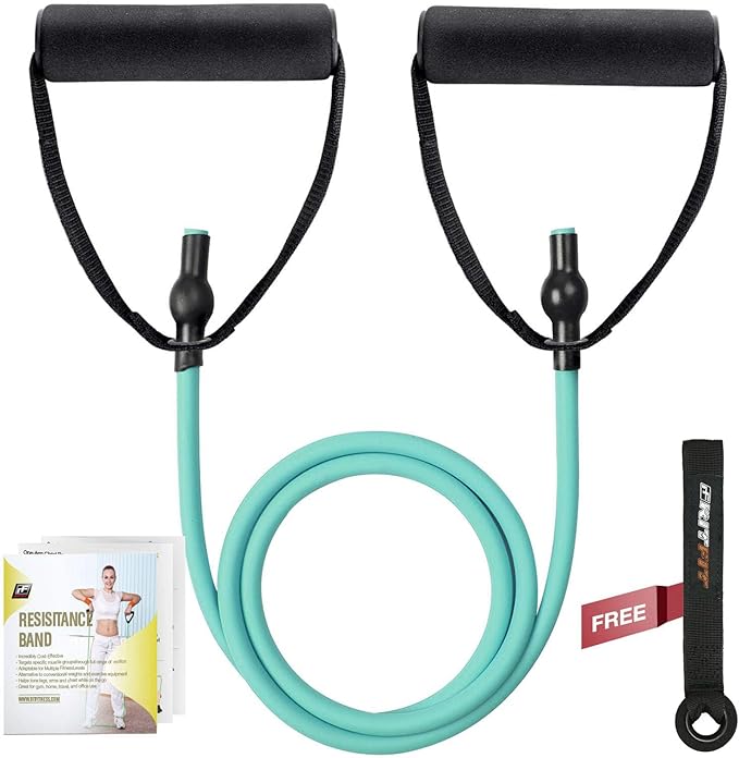 RitFit Single Resistance Exercise Band with Comfortable Handles - Ideal for Physical Therapy, Strength Training, Muscle To...