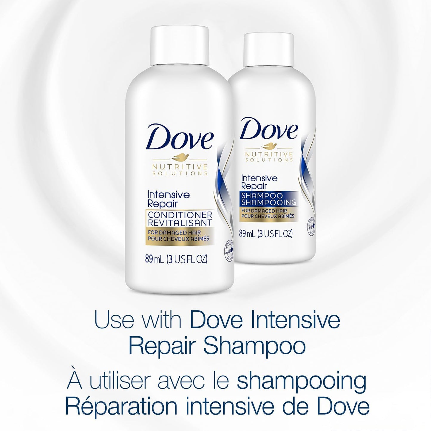 Dove Travel Essentials Shampoo and Conditioner Set - Dove Nutritive Solutions Intensive Repair for Damaged Hair, 3 Oz Ea