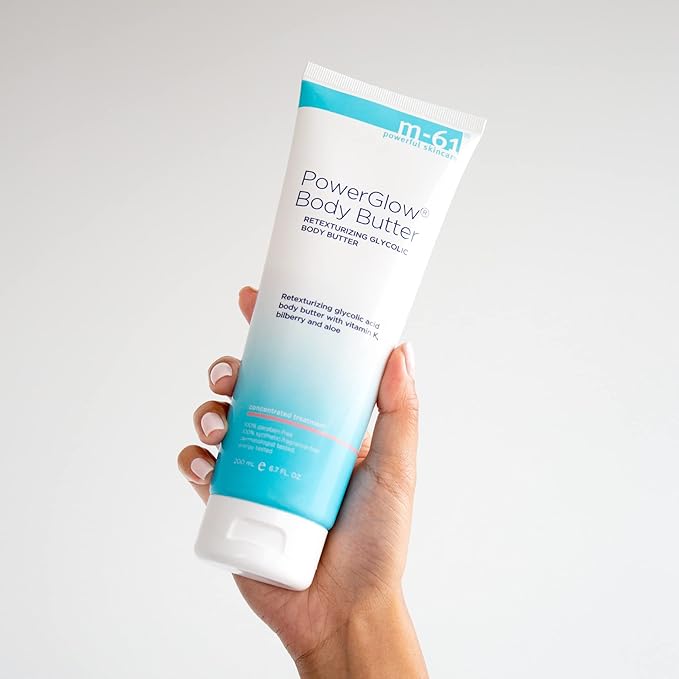 M-61 PowerGlow Body Butter - Smoothing and retexturizing body butter with glycolic, vitamin K and aloe.