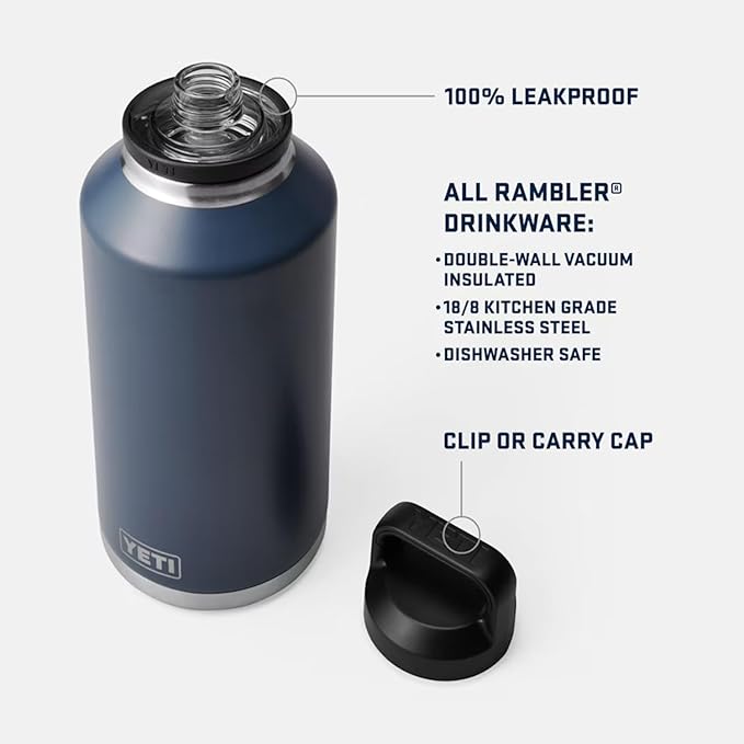 YETI Rambler 64 oz Bottle, Vacuum Insulated, Leakproof, Stainless Steel with Chug Cap, Wetlands Camo