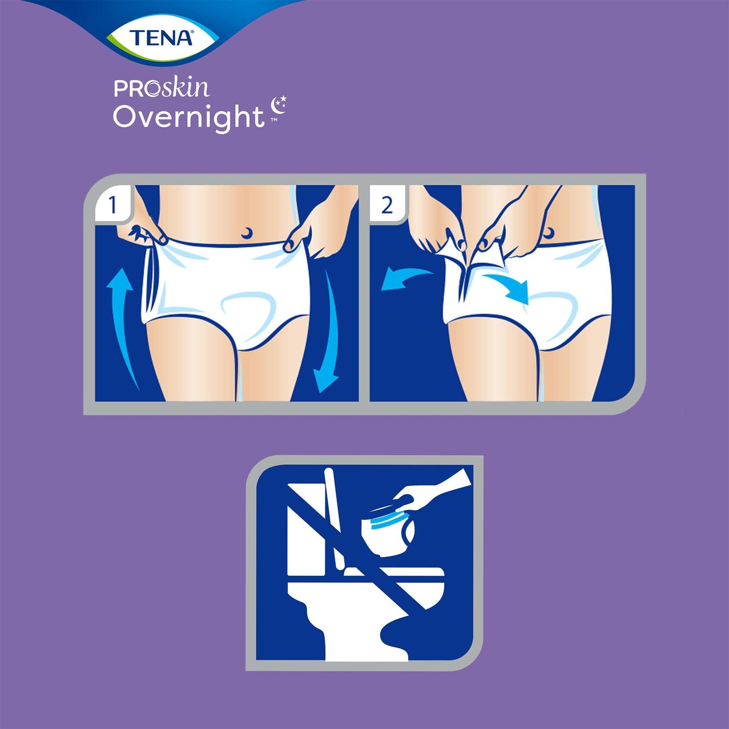 TENA ProSkin Overnight Super Disposable Underwear Pull On with Tear Away Seams Large, 72325, 56 Ct