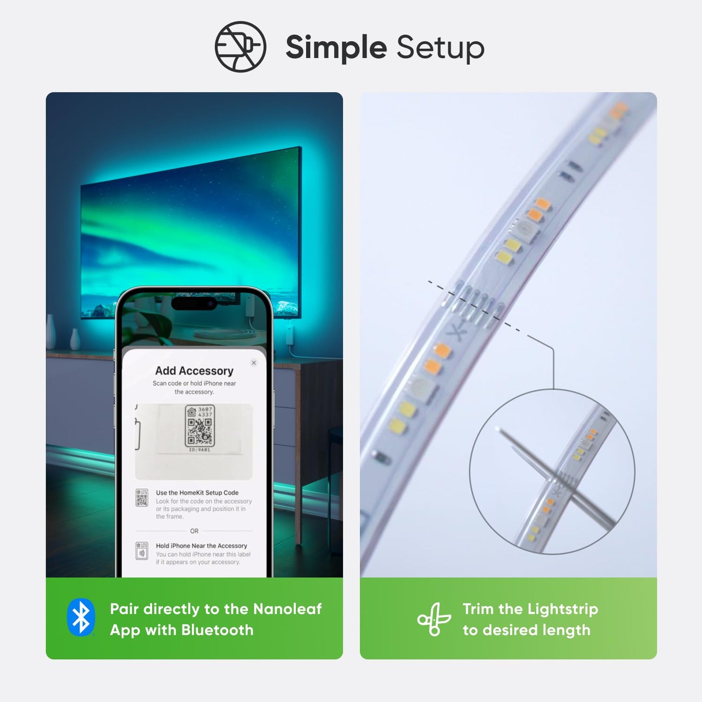 Nanoleaf Essentials 16M+ Rgbw Smart Led Lightstrip Extension, 1M, Multicolor, Model Nl55-0001Ls-1M, Bluetooth & Wifi Compatible