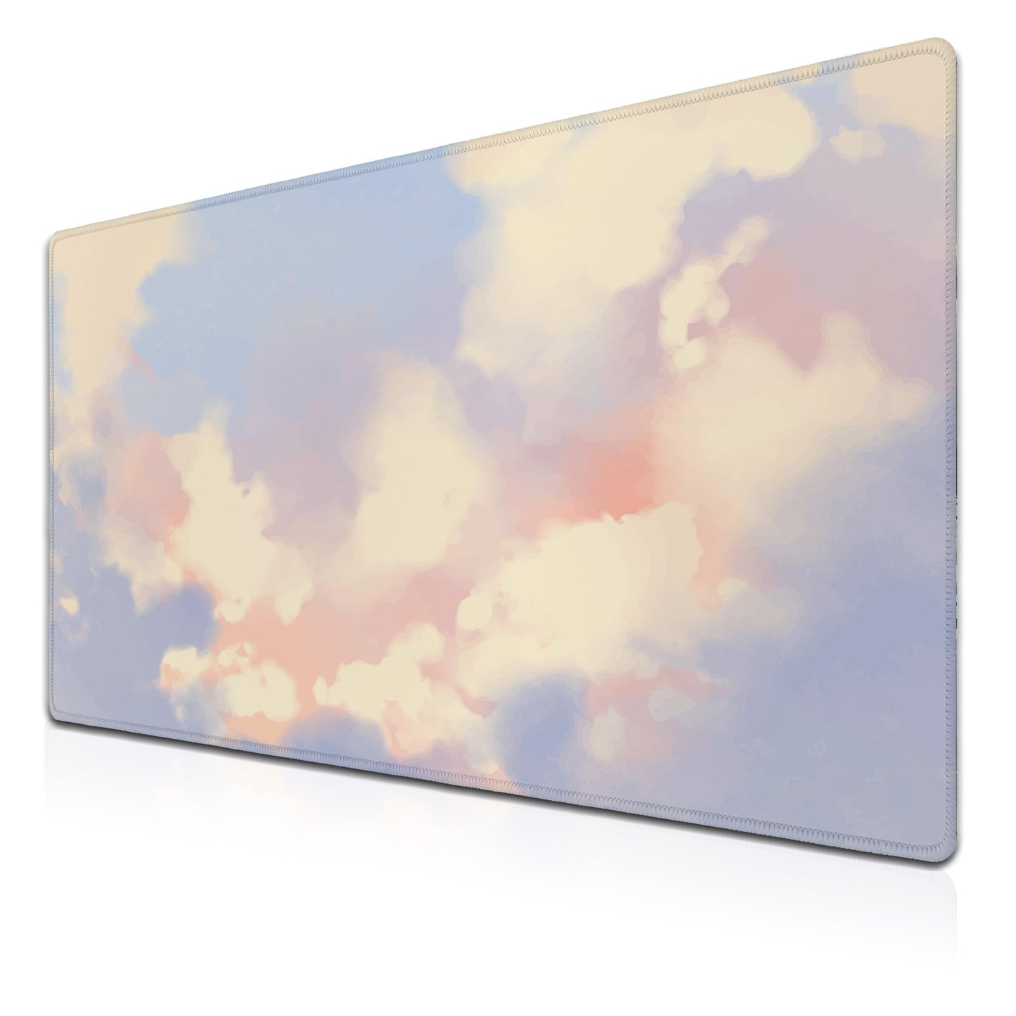 Samgula Gaming Mouse Pad Pink Keyboard Mat, Large Mouse Pads Desk Mat for Women Office Desk Pads, Mouse Pad Gaming Non-Slip Rubber Base, 35.4 X 15.7 inch for Work/Game/Office/Home Pastel Color Sky