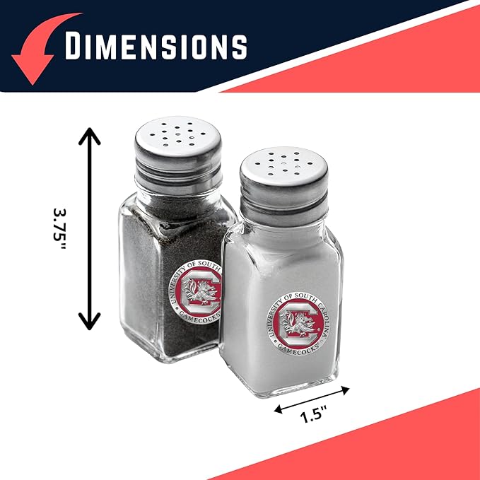 Heritage Pewter South Carolina Salt and Pepper Shaker Set of 2 Bottles | Expertly Crafted Pewter Glass