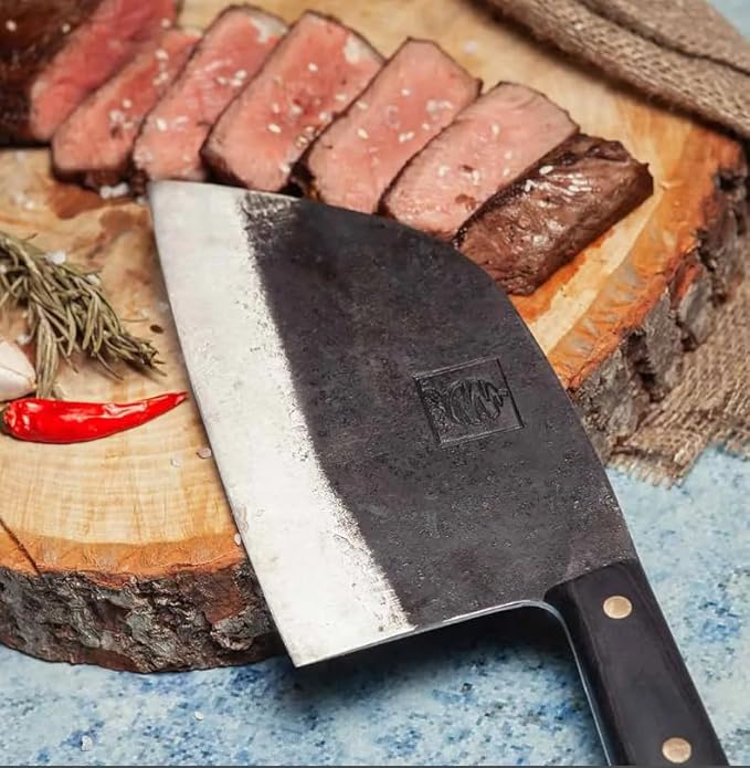 COOLINA The Real Duo Lixy & Promaja High Carbon Steel Knife Set | Versatile Handmade Knives for Chopping & Dicing, Full Tang, Ergonomic Handles | Perfect for BBQ & Grill