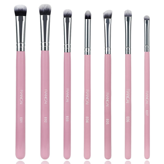 7Pcs Eye Makeup Brush Set,Portable Eye brushes,Professional Blending Eyeshadow Makeup Brushes,Eyeshadow with Soft Hairs and Wood