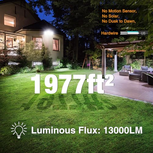Onforu 130W LED Security Light, 13000LM Outdoor Indoor Flood Light Switch Controlled, IP65 Waterproof LED Exterior Floodli...