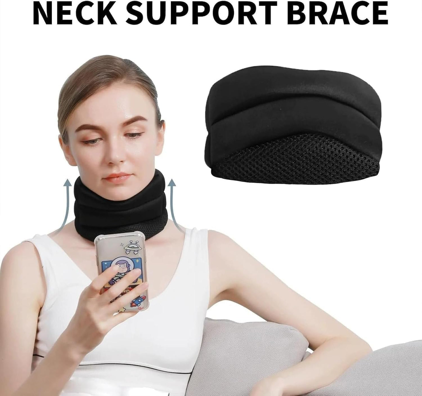 Oprtuisi Anti-Snoring Neck Support, Adjustable Soft Foam Neck Brace, Ergonomic Design for Sleep, Men & Women
