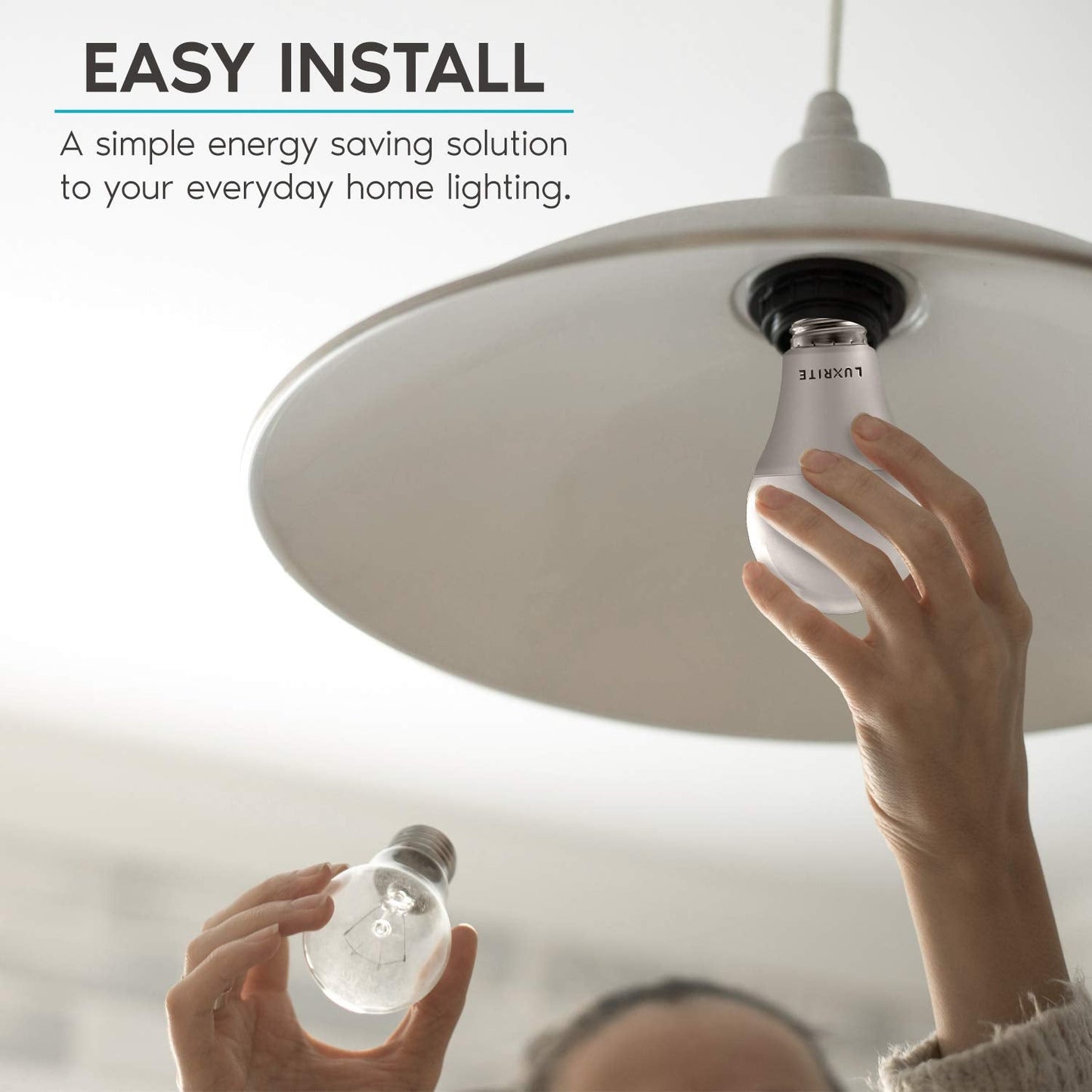Luxrite A19 Led Light Bulbs, 100W Equivalent, Dimmable, 3500K Natural White, 15W, E26 Base, Energy Star, 12 Pack