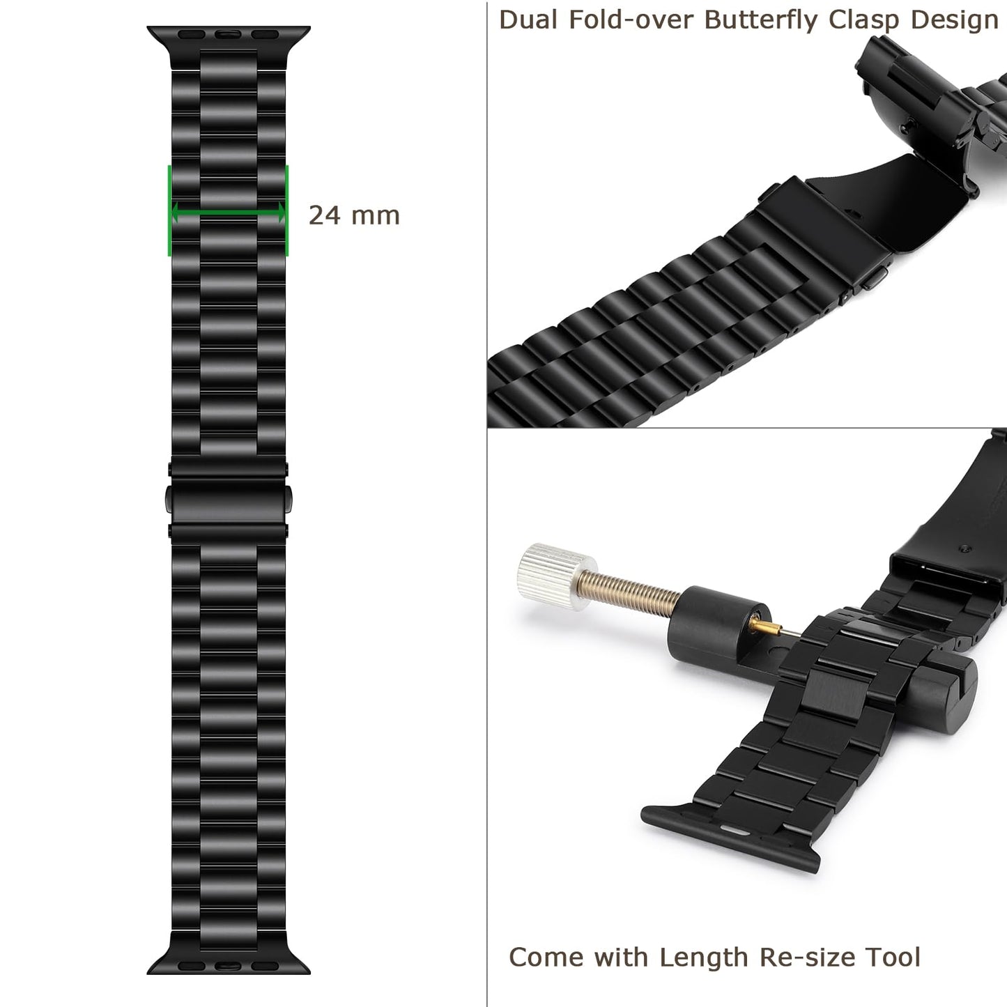 Tasikar Band Compatible With Apple Watch Band 42Mm (Series 10/11) 41Mm 40Mm 38Mm Premium Stainless Steel Metal Replacement Strap