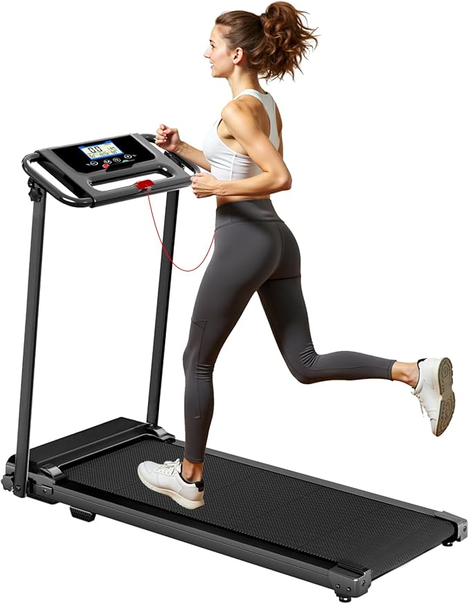 Portable Treadmill with Handle, 3.0HP Walking Pad Treadmill, Electric Compact Treadmills,Treadmills for Home Small Space w...