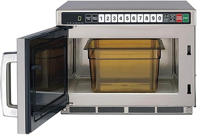Sharp R-CD2200M Commercial Microwave Oven, TwinTouch Heavy Duty with Dual TouchPads, 2200 Watt, 0.75 Cubic-Foot Capacity, Stainless Steel