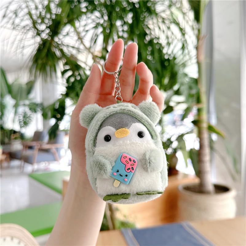 Ordabi 4 PCS Kawaii Plush Penguin Keychain for Purse Fairycore Stuffed Animal Keyring Pendant Fluffy Cutecore Charms Accessories