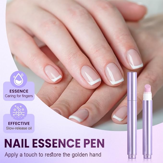 Yilia 2025 Upgrade 3-in-1 Nail Care Pen, Cuticle Oil Pen & Pusher with Ceramic Tip, Softening & Strengthening Nail Care (2 Pack)