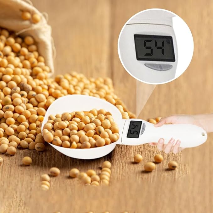 Digital Measuring Spoon, 2025 Food Measuring Scoop Scale 800g / 0.1g High Precision with LCD Screen,Household Weighing Scoop for Kitchen and Dog Cat Food (1)