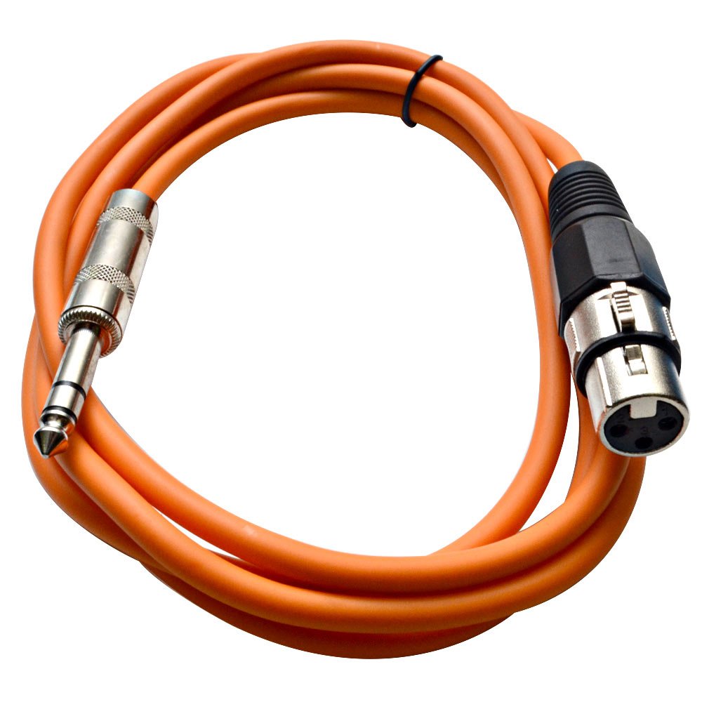 Seismic Audio - Satrxl-F6 - Orange 6 Xlr Female To 1/4 Trs Patch Cable