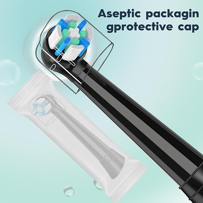 8Count Replacement Toothbrush Heads Compatible with Oral B iO Series 2/3/4/5/6/7/8/9/10 Electric Toothbrush,Medium Bristles for Effective Plaque Removal(Black)