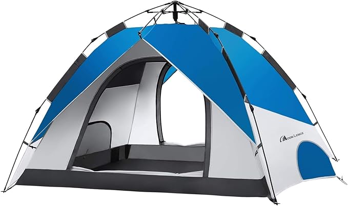 MOON LENCE Pop Up Tent Family Camping Tent for 4 Person, Portable Instant/Automatic Tent Waterproof Windproof for Camping Hiking Mountaineering