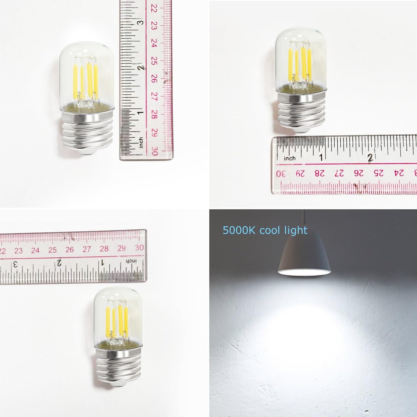 Jensense E26 Led Bulb 4W (40W Equivalent) Cool White 2 Pack For Refrigerators, Desk & Floor Lamps, Model Etl-Lbcst28E26