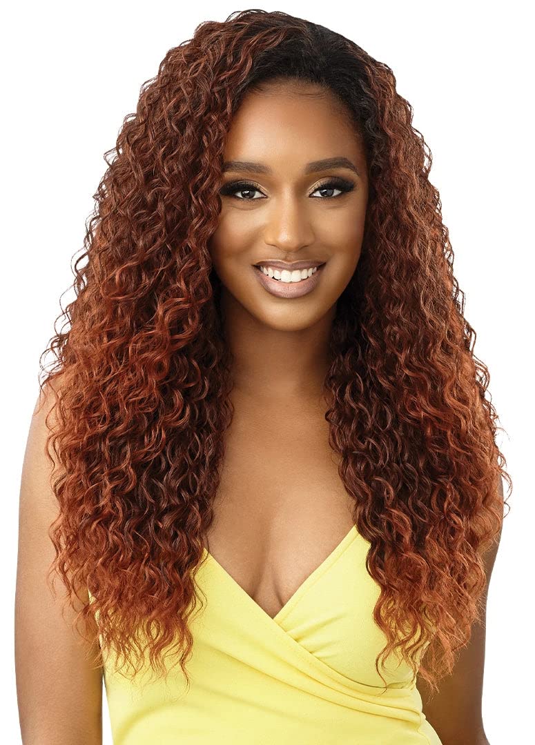 Outre CONVERTI CAP WET AND WAVY STYLE WIG - KISSED BY MIST (Color:DR GINGER BROWN)
