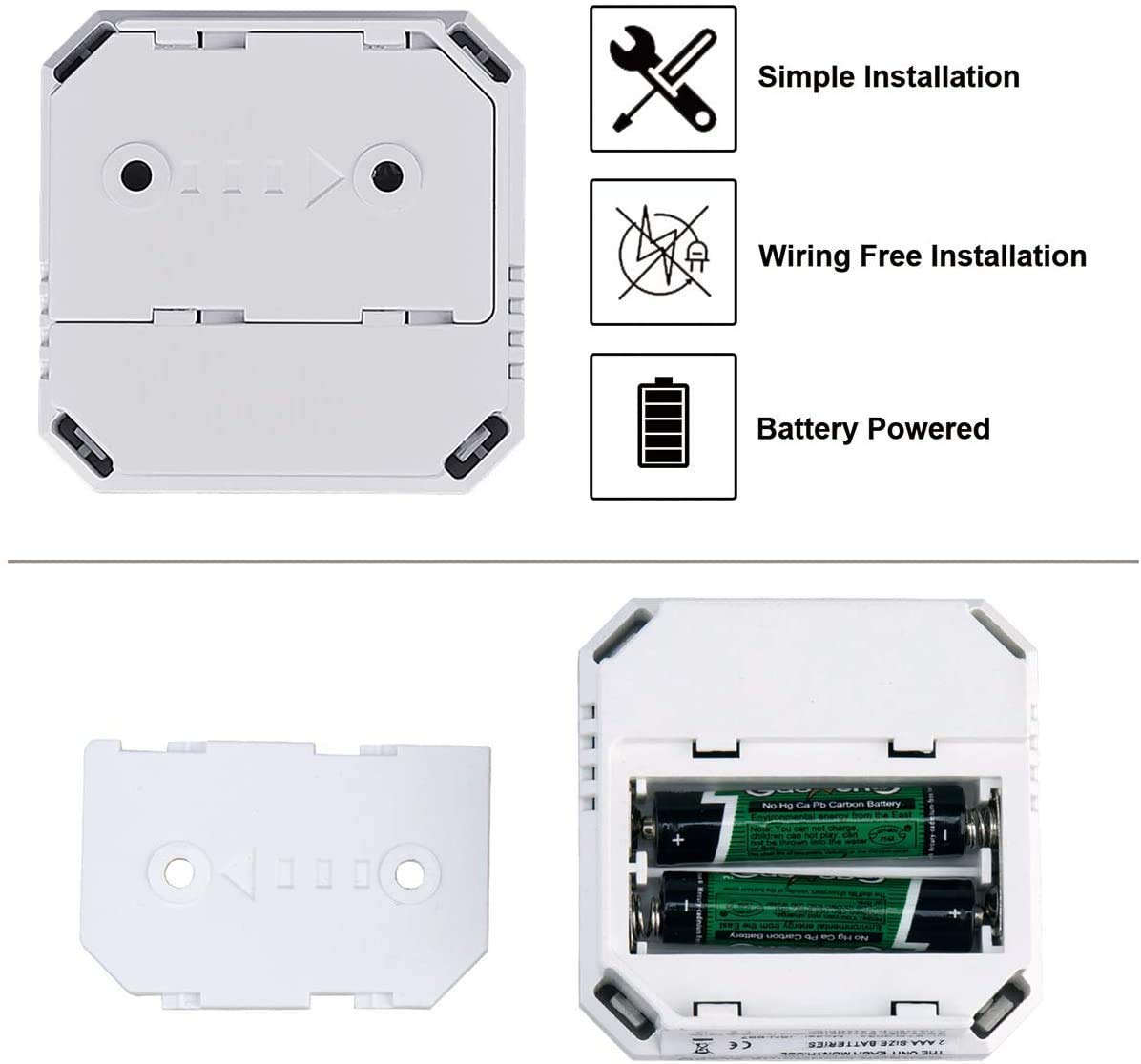 Carbon Monoxide Detector 2 Pack,Battery Operated CO Detector Alarm with Digital LCD Display & Loud 85dB Alarm,Travel Carbon Monoxide Alarm，High Accuracy Portable CO Detector for Home/Hotel/Kitchen/RV