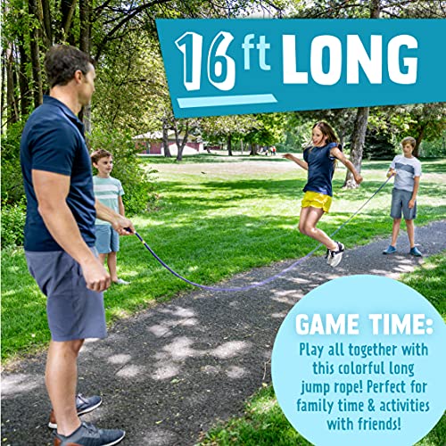 Just Jump It 16' Foot Single Jump Rope for Kids Women and Men - Active Outdoor Youth Fitness Excersing Equipment - Double ...
