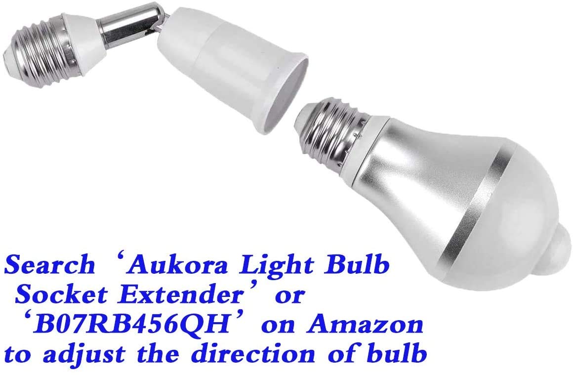 Motion Sensor Light Bulbs, Aukora 12W (100-Watt Equivalent) E26 Motion Activated Dusk to Dawn Security Light Bulb Outdoor/Indoor for Front Door Porch Garage Basement Hallway Closet(Warm White 2 Pack)