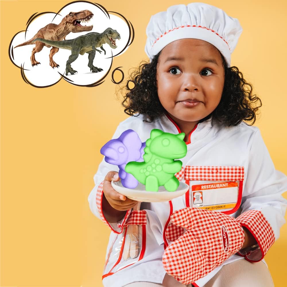 2 Pack Cute Dinosaur Silicone Molds 12 Cavity 3D Dinosaur Themed Baking Mould Tray DIY Baking Tool for Chocolate Cake Dessert Candy Mousse Pastry Handmade Soap Cupcake Topper