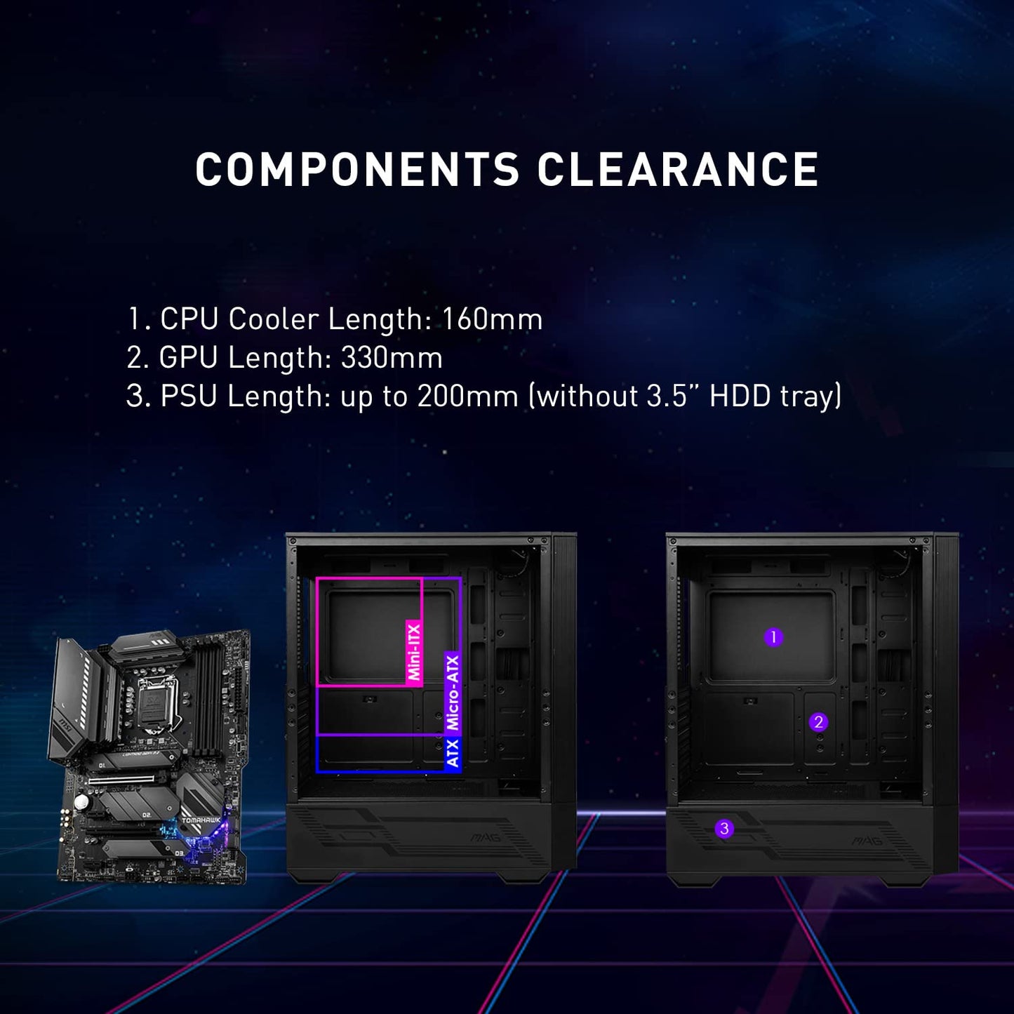Msi Mag Forge 112R - Premium Mid-Tower Gaming Pc Case - Tempered Glass Side Panel - Argb 120Mm Fans - Liquid Cooling Support Up