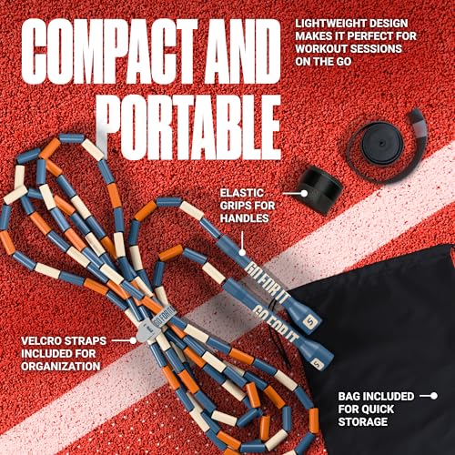 Sportbit Elite Beaded Jump Rope – Adjustable for Kids & Adults, Durable Fitness Skipping Rope for Cardio, Gym, Home & Outd...
