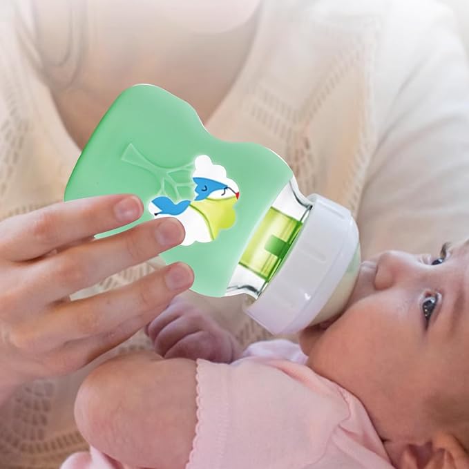 3 Pack Anti Breakage Baby Bottle Holder, Silicone Sleeves for Dr. Brown's Natural Glass Baby Bottles, Anti Flow Sleeve for Infant Bottles (5 Ounce)